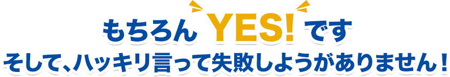 もちろん YES! ですそして、ハッキリ言って失敗しようがありません！